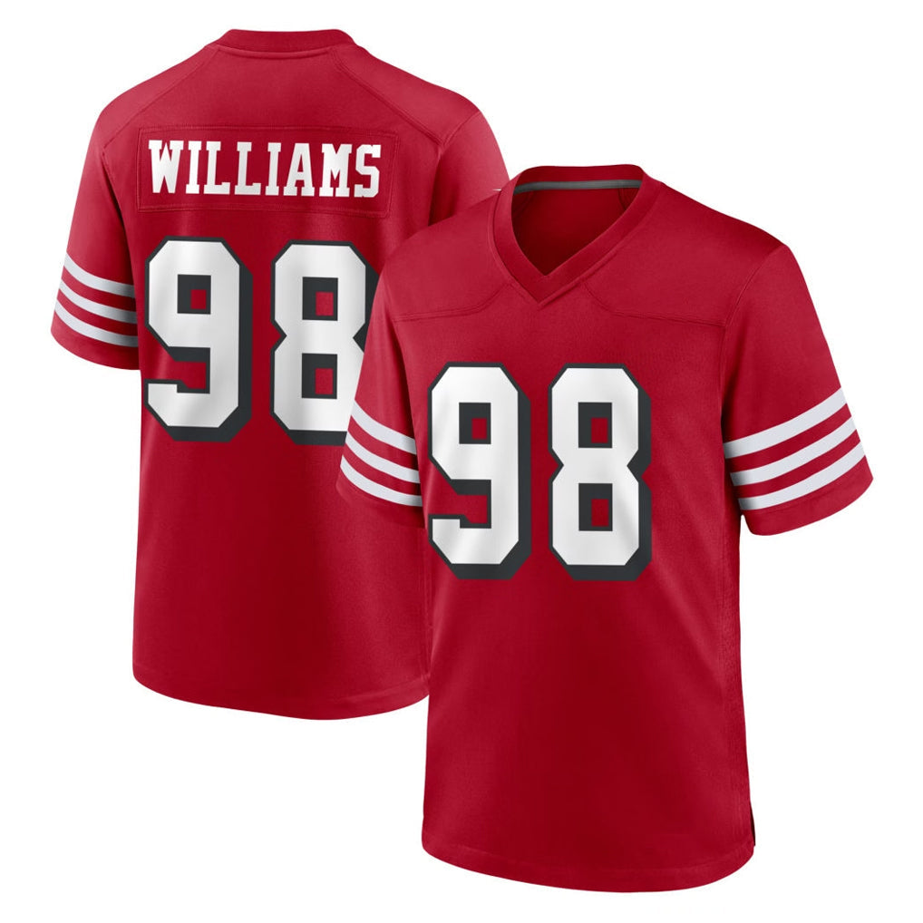 Kdoa SF.49ers #98 Mykel Williams Player Red Limited Alternate Home Game Stitched Jerseys