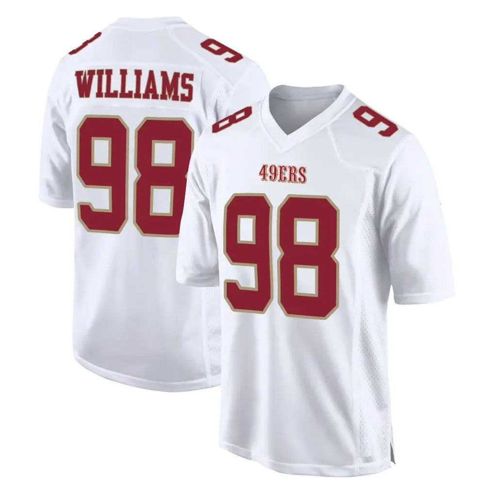 Kdoa SF.49ers #98 Mykel Williams Player White Fashion Home Game Stitched Jerseys
