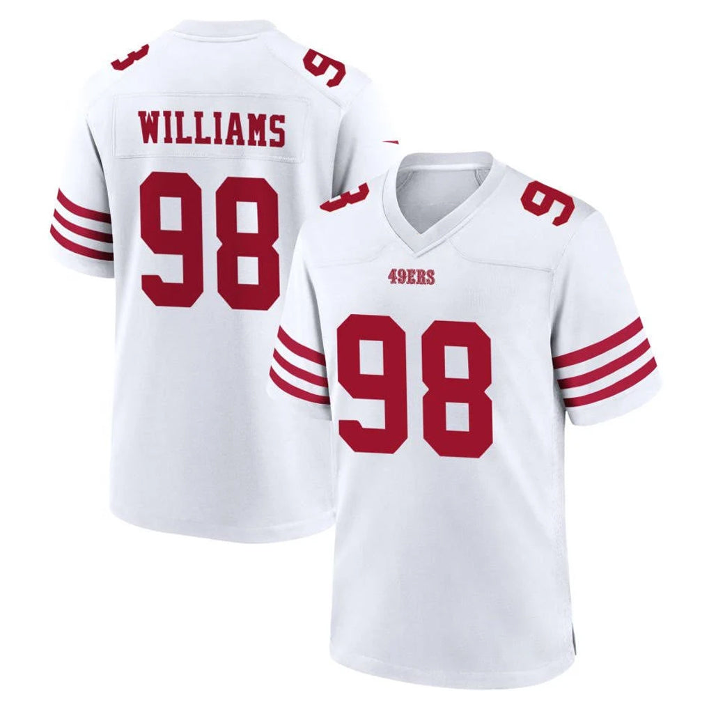 Kdoa SF.49ers #98 Mykel Williams Player White Game Home Stitched Jerseys