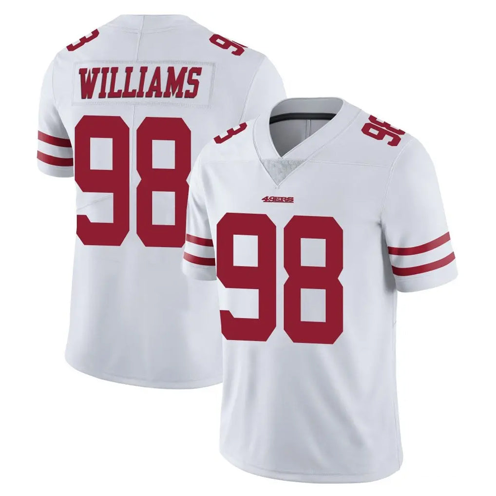 Kdoa SF.49ers #98 Mykel Williams Player White Limited Vapor Untouchable Home Game Stitched Jerseys