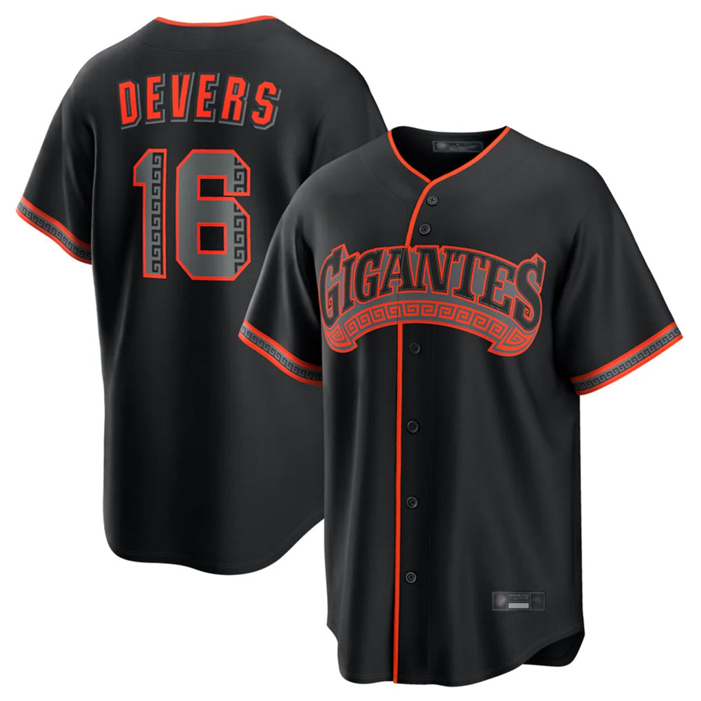 Kdoa SF.Giants #16 Rafael Devers Player Black Alternate Limited Stitched Jerseys