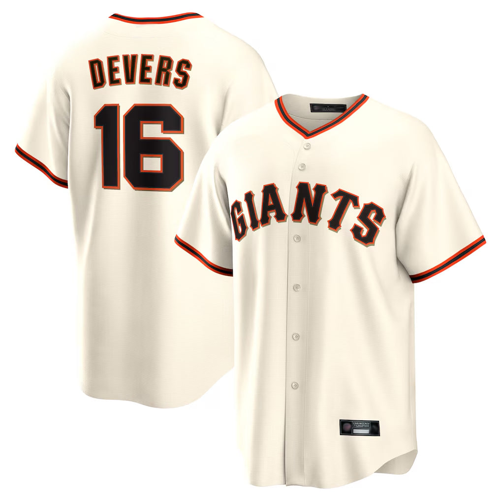 Kdoa SF.Giants #16 Rafael Devers Player Cream Home Game Stitched Jerseys