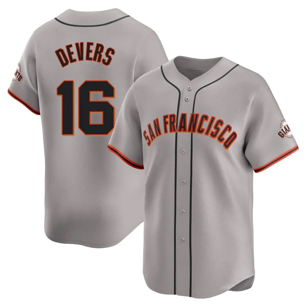 Kdoa SF.Giants #16 Rafael Devers Player Gray Home Limited Stitched Jerseys