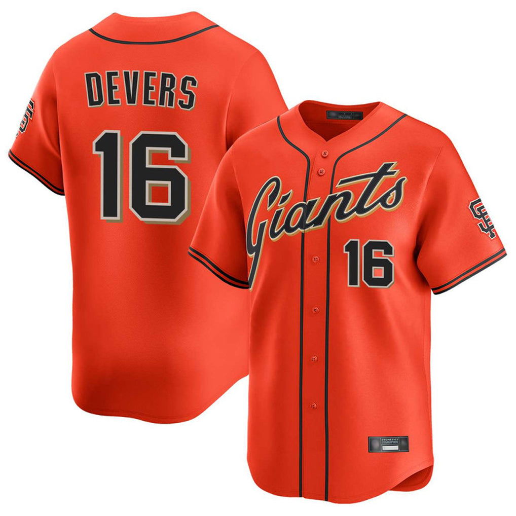 Kdoa SF.Giants #16 Rafael Devers Player Orange Home Limited Stitched Jerseys