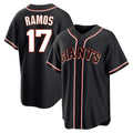 Kdoa SF.Giants #17 Heliot Ramos Player Black Fashion Out Home Limited Stitched Jerseys