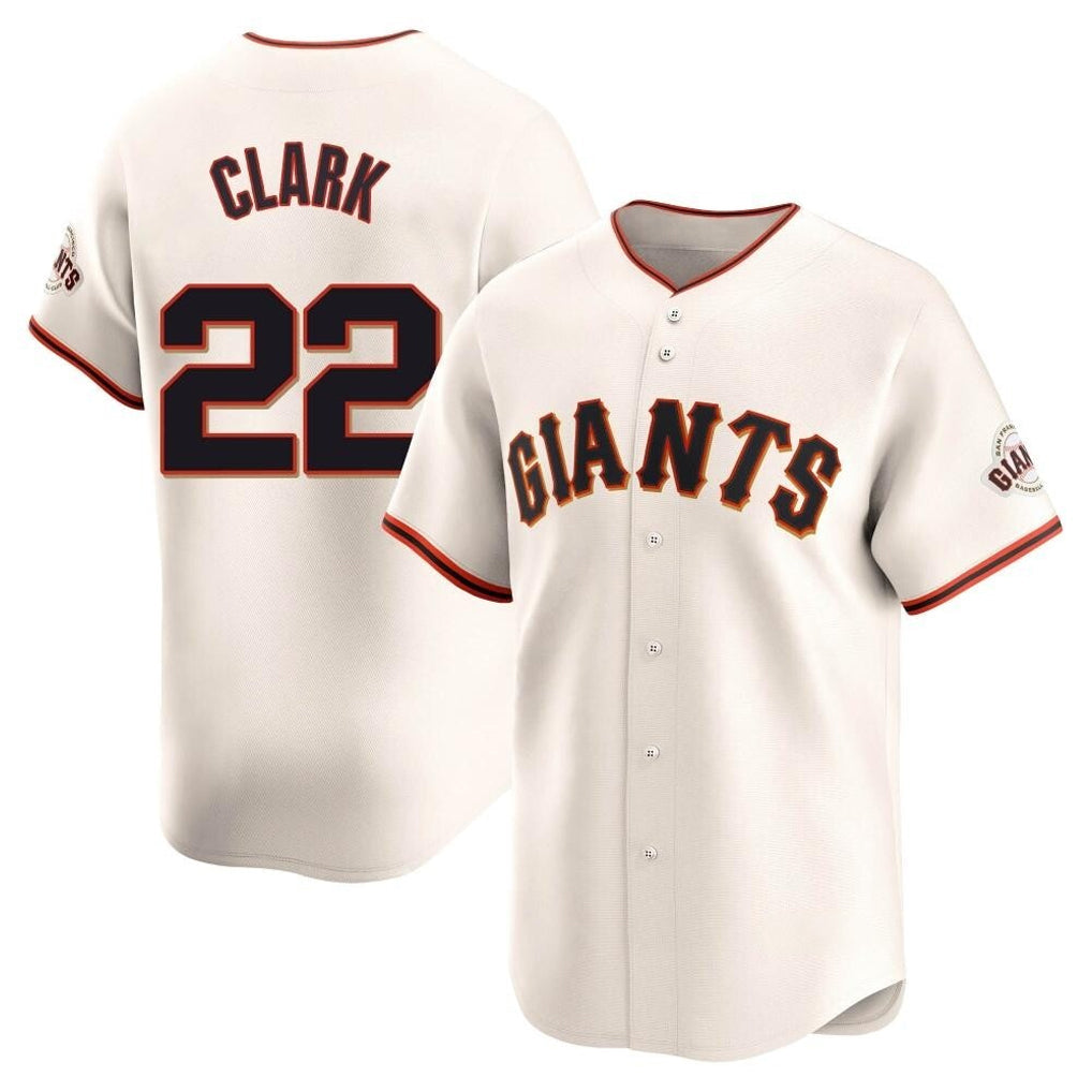 Kdoa SF.Giants #22 Will Clark Player Cream Home Limited Stitched Jerseys