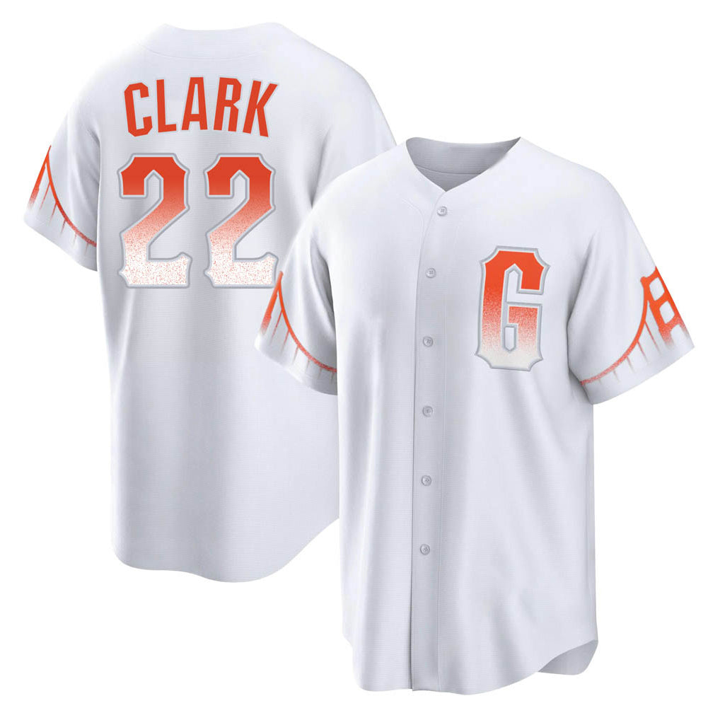 Kdoa SF.Giants #22 Will Clark Player White City Connect Home Game Stitched Jerseys