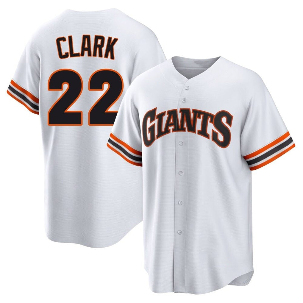Kdoa SF.Giants #22 Will Clark Player White Home Game Stitched Jerseys