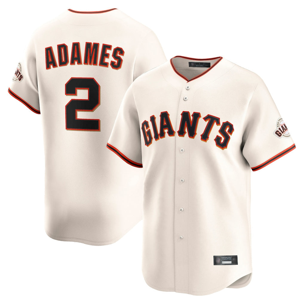 Kdoa SF.Giants #2 Willy Adames Player Cream Home Limited Stitched Jerseys