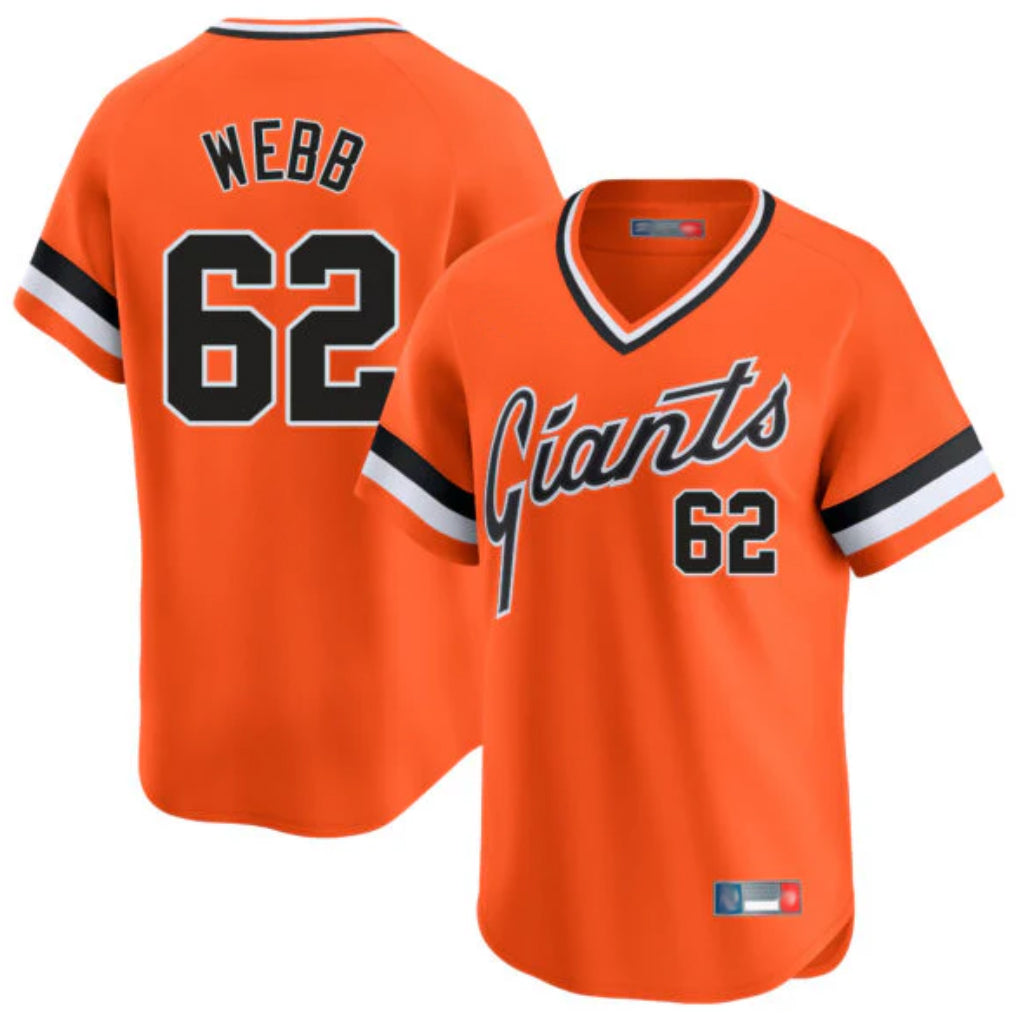 Kdoa SF.Giants #62 Logan Webb Player Orange Home Game T-shirt Stitched Jerseys