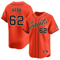 Kdoa SF.Giants #62 Logan Webb Player Orange Home Limited Stitched Jerseys