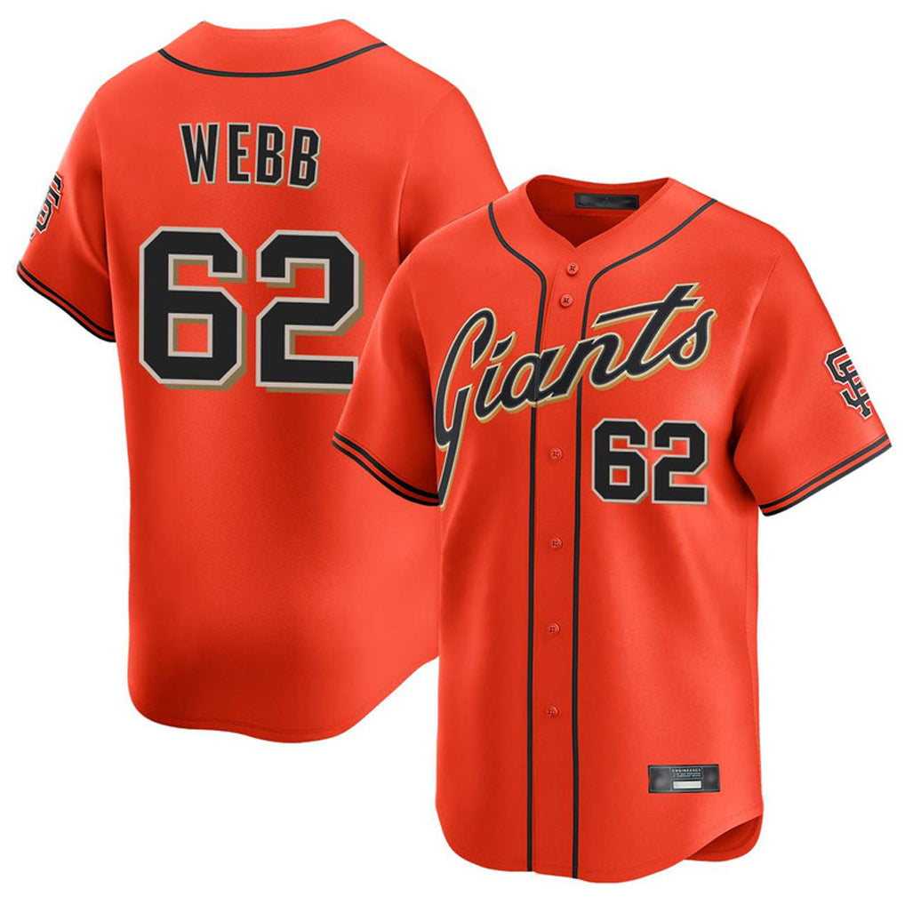 Kdoa SF.Giants #62 Logan Webb Player Orange Home Limited Stitched Jerseys