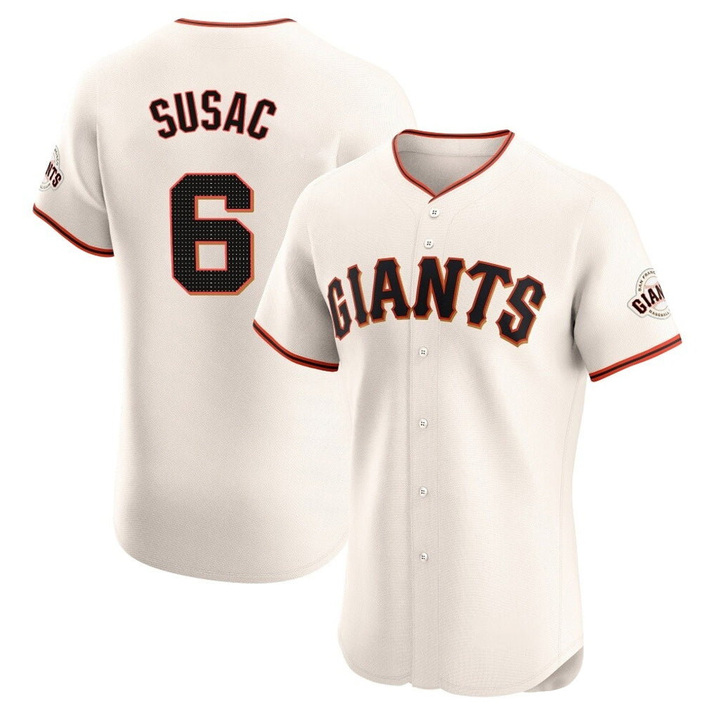 Kdoa SF.Giants #6 Daniel Susac Player Cream Home Limited Elite Stitched Jerseys