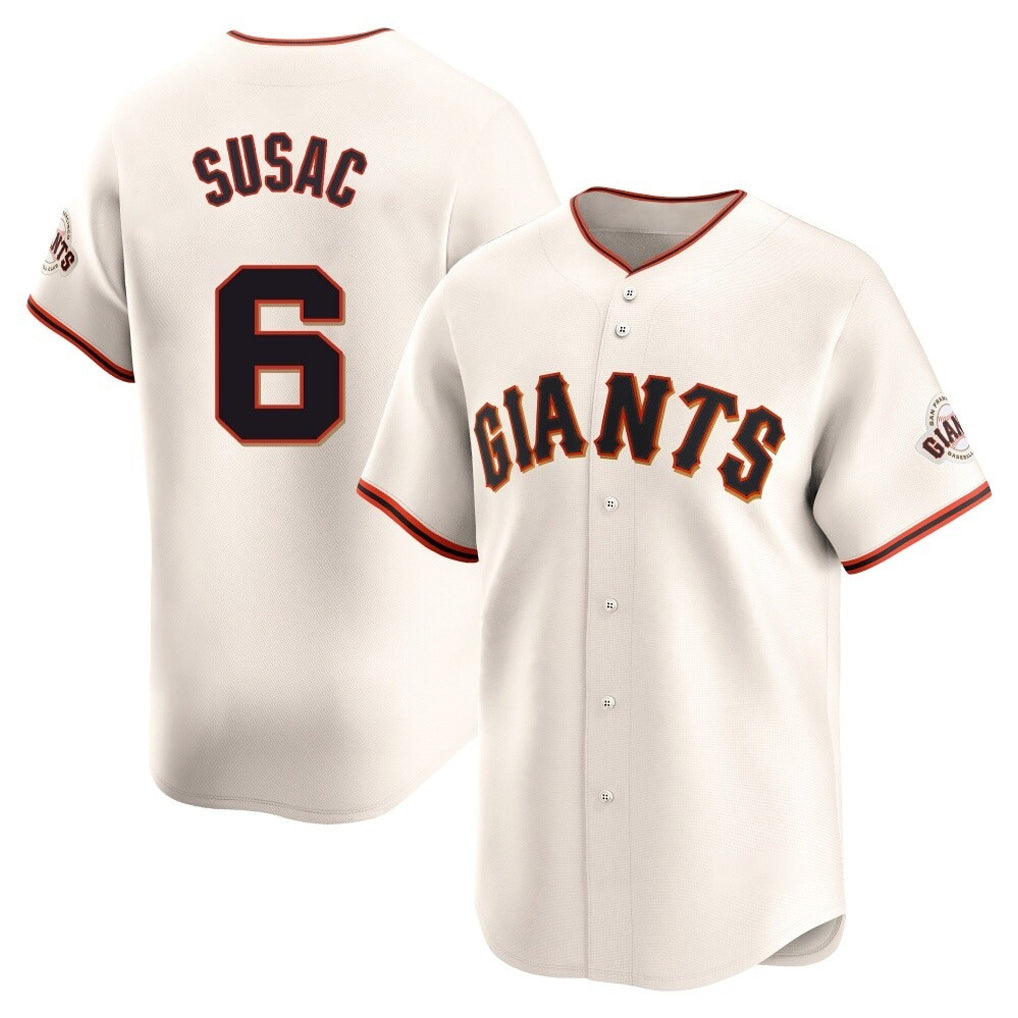 Kdoa SF.Giants #6 Daniel Susac Player Cream Home Limited Stitched Jerseys
