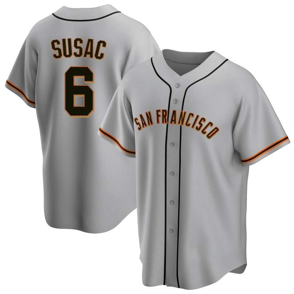 Kdoa SF.Giants #6 Daniel Susac Player Gray Home Game Stitched Jerseys