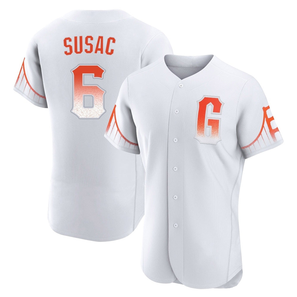Kdoa SF.Giants #6 Daniel Susac Player White City Connect Home Limited Elite Stitched Jerseys