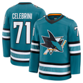 Kdoa S.Jose Sharks #71 Macklin Celebrini Teal Home Premium Jerseys