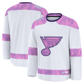 Kdoa St.L.Blues White 2024 Hockey Fights Cancer Practice Jerseys