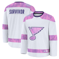 Kdoa St.L.Blues White Hockey Fights Cancer Survivor Practice Jerseys