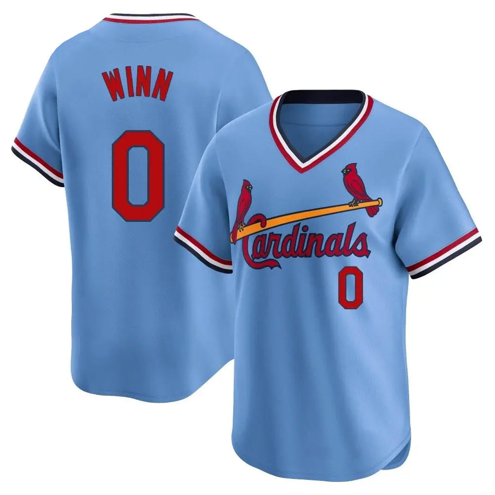 Kdoa St. Louis Cardinals #0 Masyn Winn Player Light Blue City Connect Home T-shirt Stitched Jerseys