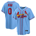 Kdoa St. Louis Cardinals #0 Masyn Winn Player Light Blue  Home Game Stitched Jerseys