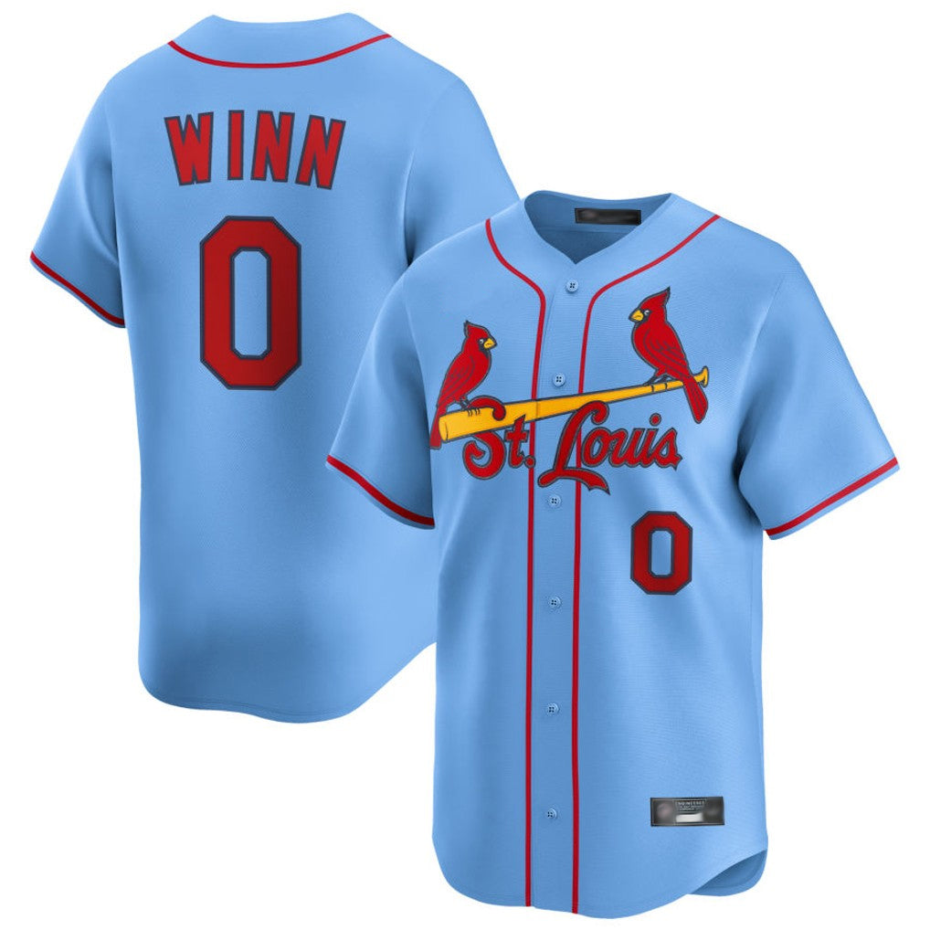 Kdoa St. Louis Cardinals #0 Masyn Winn Player Light Blue Home Limited Stitched Jerseys