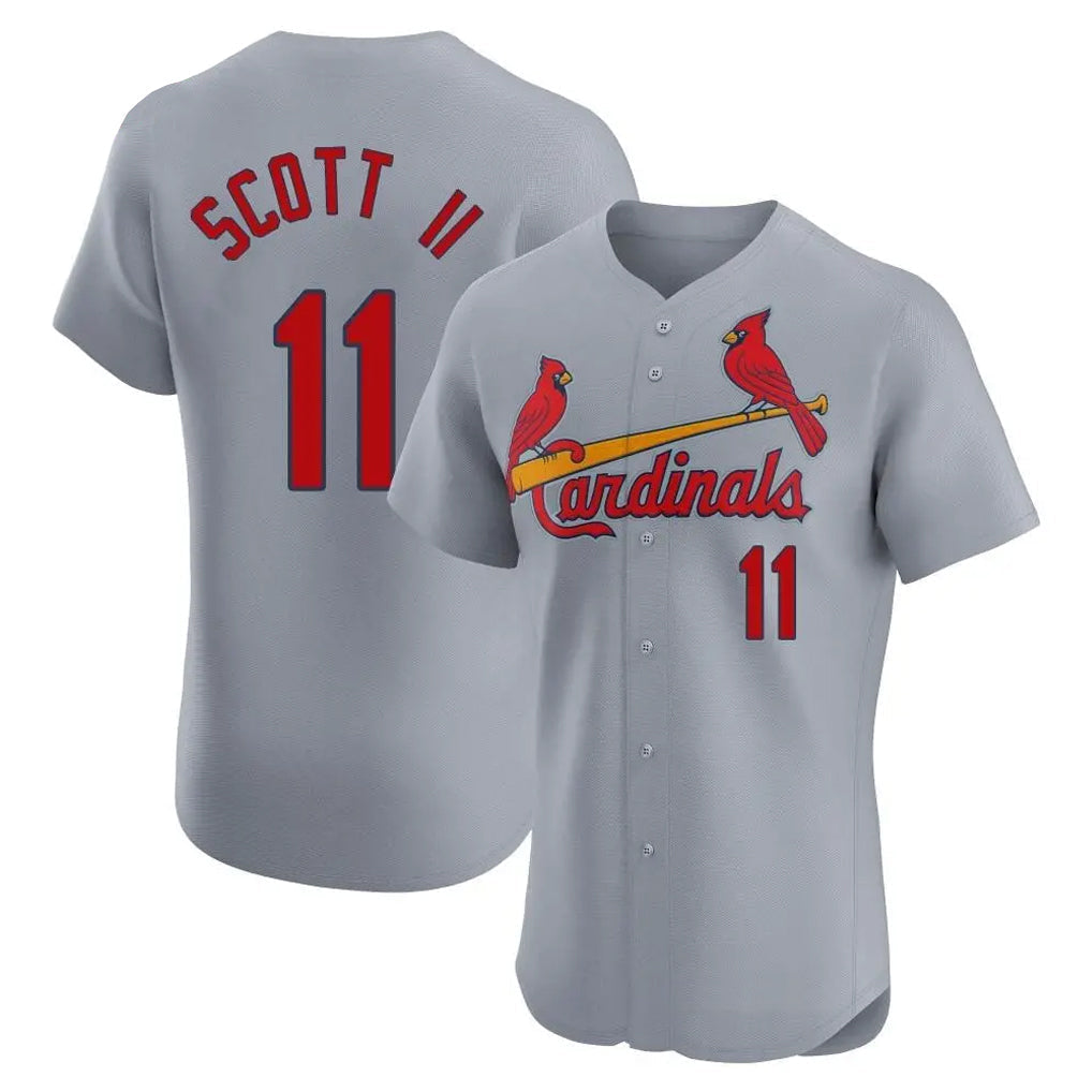 Kdoa St. Louis Cardinals #11 Victor Scott II Player Gray Home Limited Elite Stitched Jerseys