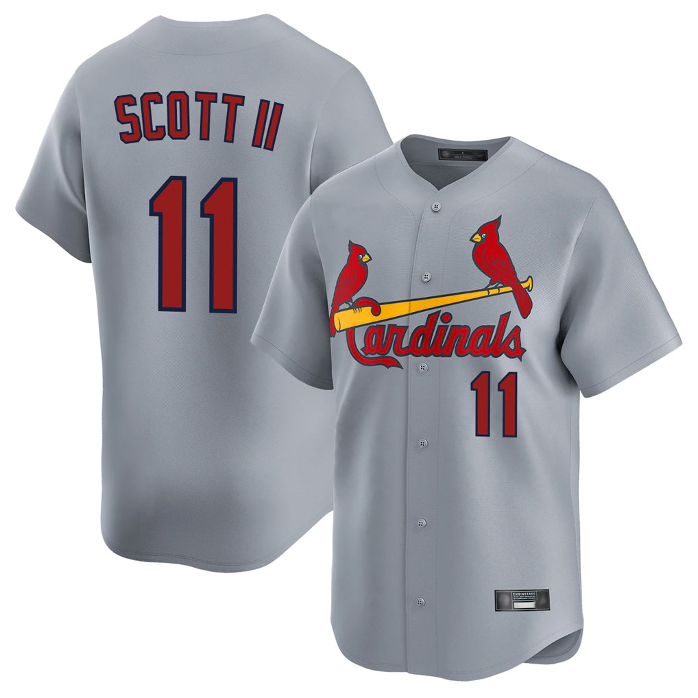 Kdoa St. Louis Cardinals #11 Victor Scott II Player Gray Home Limited Stitched Jerseys
