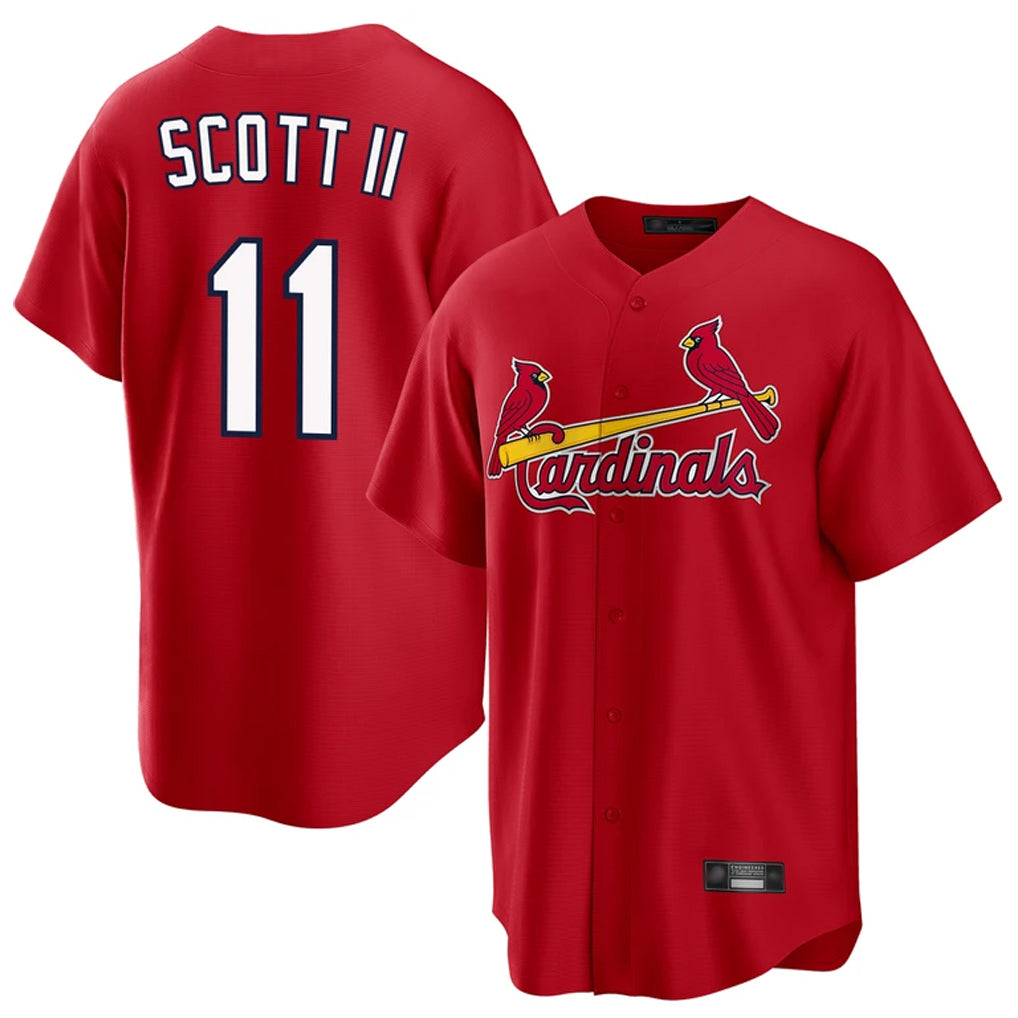 Kdoa St. Louis Cardinals #11 Victor Scott II Player Red Home Game Stitched Jerseys