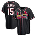 Kdoa St. Louis Cardinals #15 Jose Fermin Player Black Carbon Fashio Game Stitched Jerseys