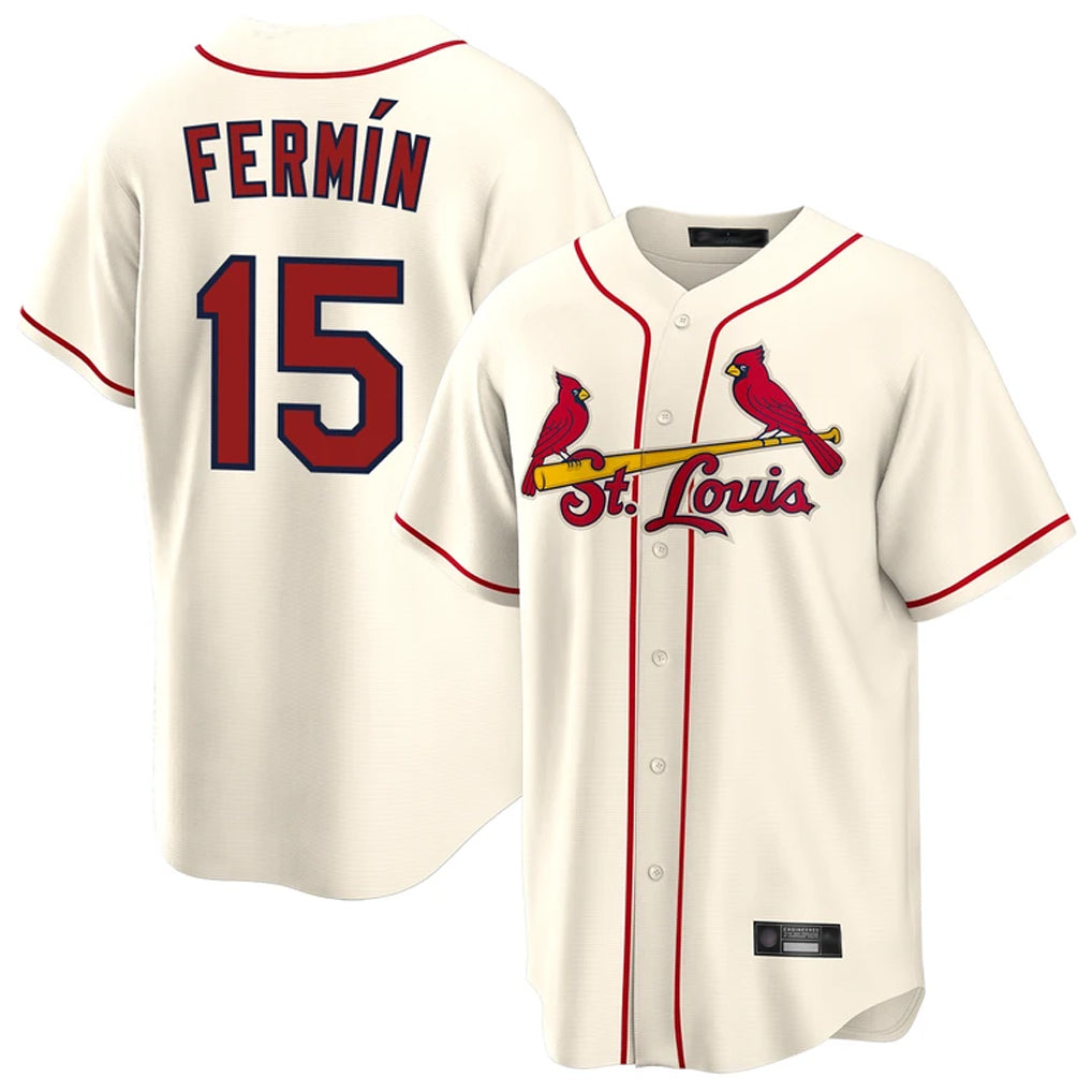 Kdoa St. Louis Cardinals #15 Jose Fermin Player Cream Home Game Stitched Jerseys