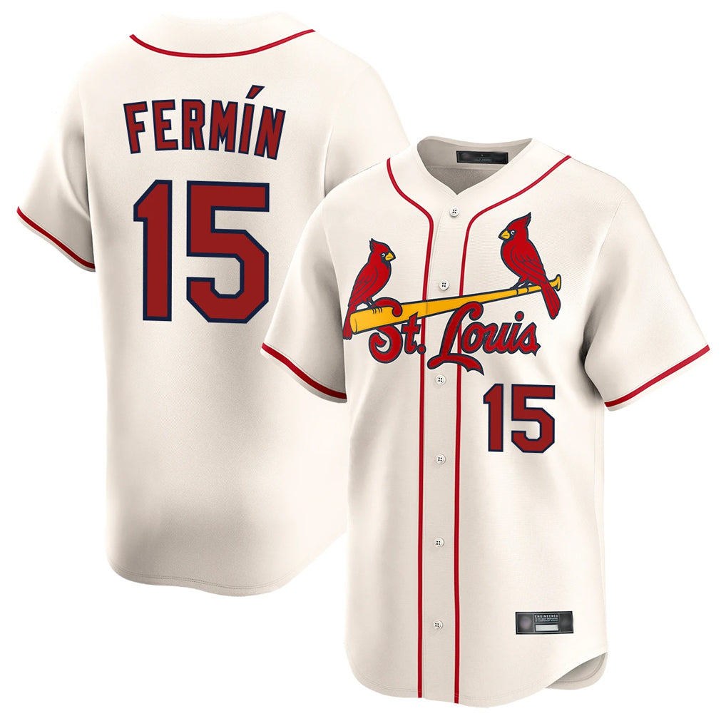 Kdoa St. Louis Cardinals #15 Jose Fermin Player Cream Home Limited Stitched Jerseys