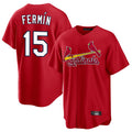 Kdoa St. Louis Cardinals #15 Jose Fermin Player Red Home Game Stitched Jerseys