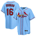Kdoa St. Louis Cardinals #16 Nolan Gorman Player Light Blue Home Game Stitched Jerseys