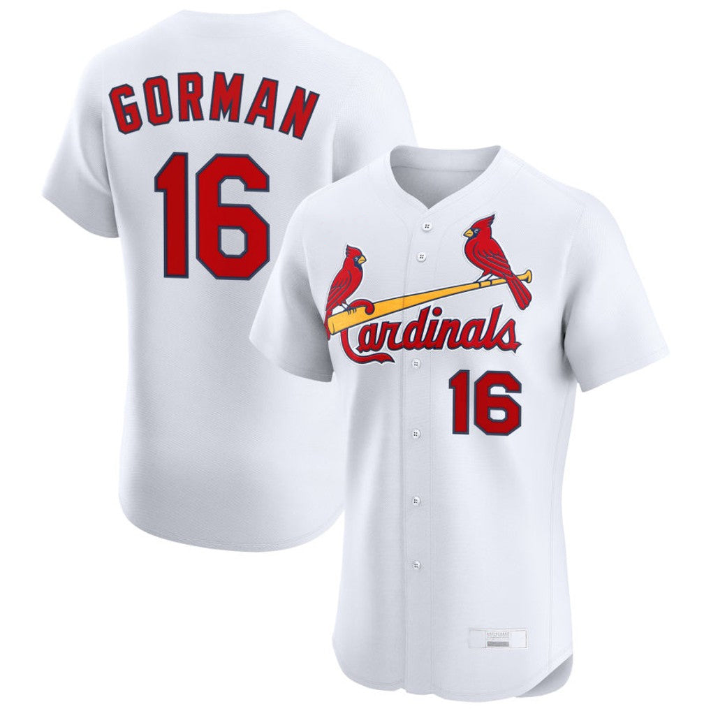 Kdoa St. Louis Cardinals #16 Nolan Gorman Player White Home Limited Elite Stitched Jerseys