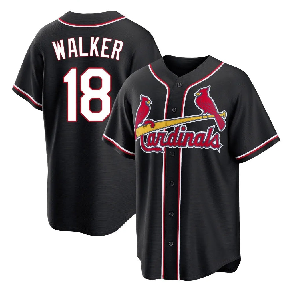 Kdoa St. Louis Cardinals #18 Jordan Walker Player Black Carbon Fashio Game Stitched Jerseys