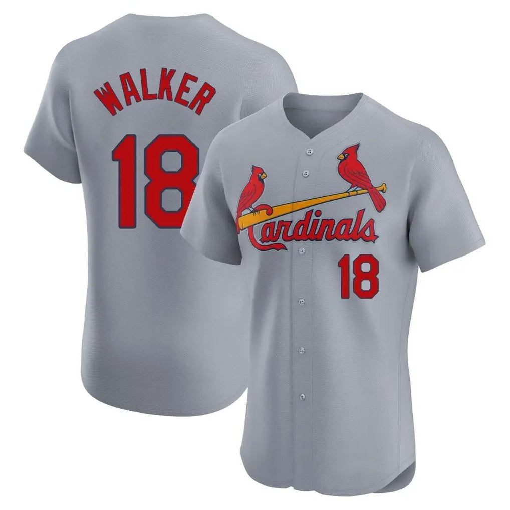 Kdoa St. Louis Cardinals #18 Jordan Walker Player Gray Home Limited Elite Stitched Jerseys
