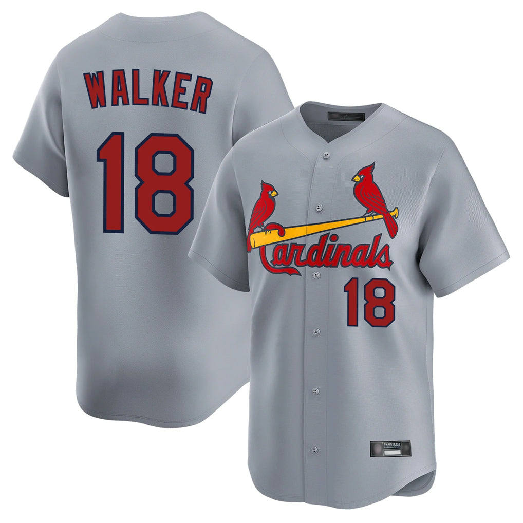 Kdoa St. Louis Cardinals #18 Jordan Walker Player Gray Home Limited Stitched Jerseys
