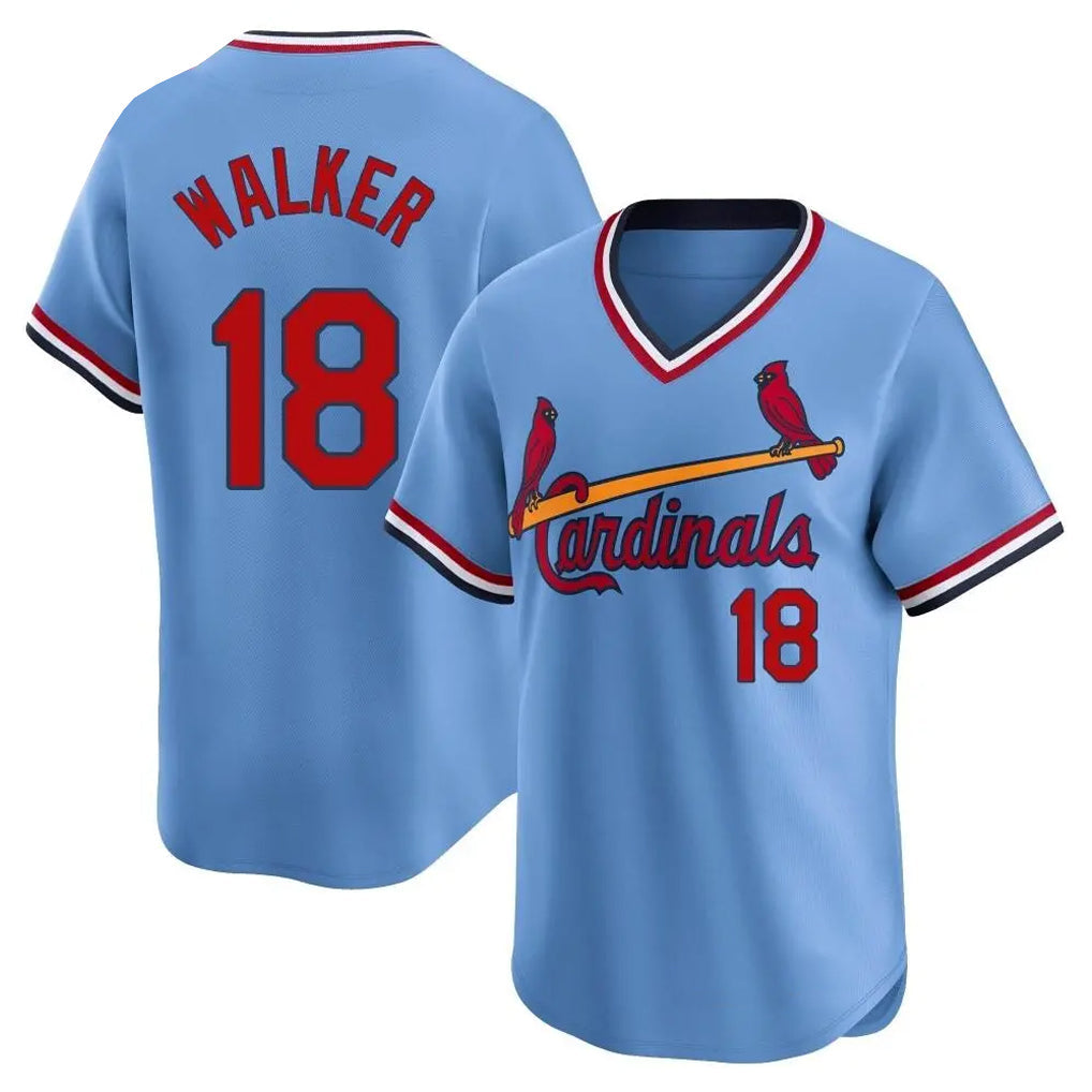 Kdoa St. Louis Cardinals #18 Jordan Walker Player Light Blue City Connect Home T-shirt Stitched Jerseys