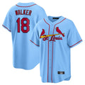 Kdoa St. Louis Cardinals #18 Jordan Walker Player Light Blue Home Game Stitched Jerseys