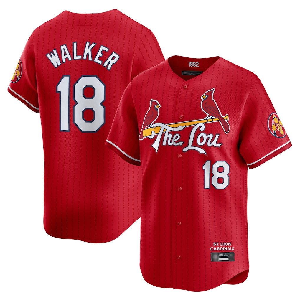Kdoa St. Louis Cardinals #18 Jordan Walker Player Red City Connect Limited Stitched Jerseys