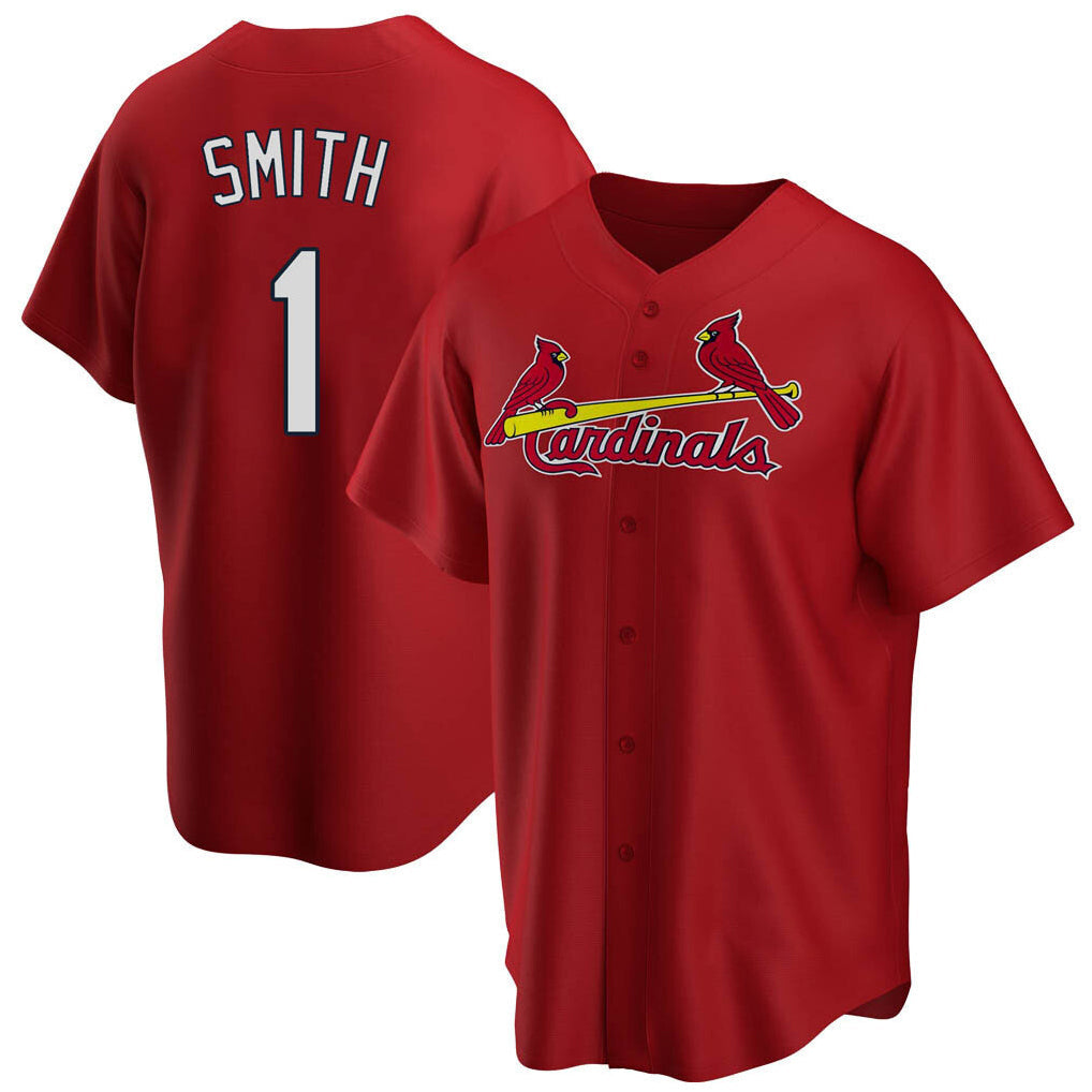 Kdoa St. Louis Cardinals #1 Ozzie Smith Player Red Home Game Stitched Jerseys