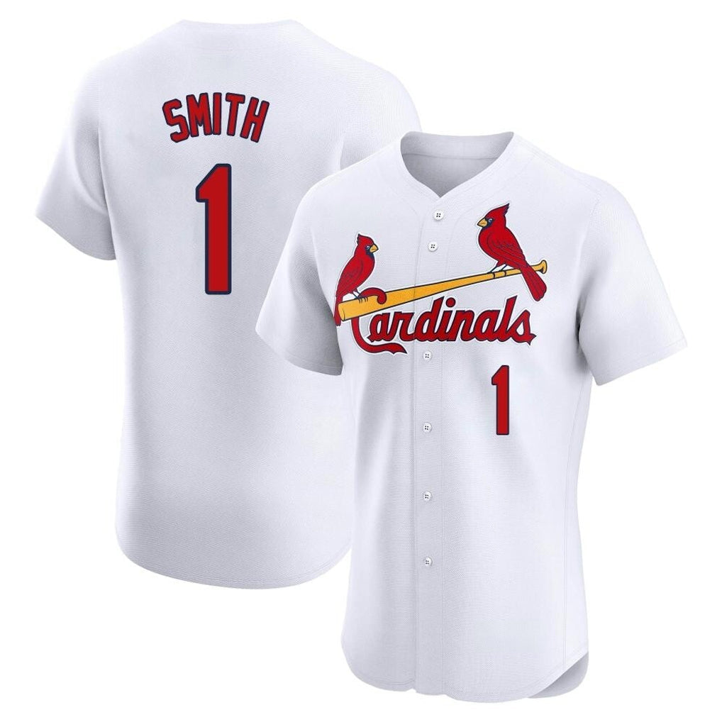 Kdoa St. Louis Cardinals #1 Ozzie Smith Player White Home Limited Elite Stitched Jerseys