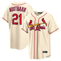 Kdoa St. Louis Cardinals #21 Lars Nootbaar Player Cream Home Game Stitched Jerseys