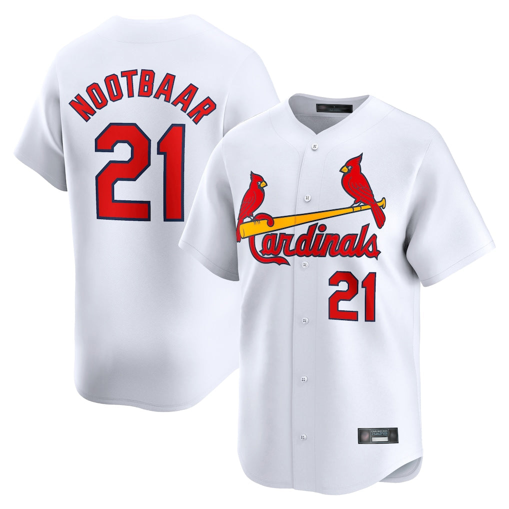 Kdoa St. Louis Cardinals #21 Lars Nootbaar Player White Home Limited Stitched Jerseys