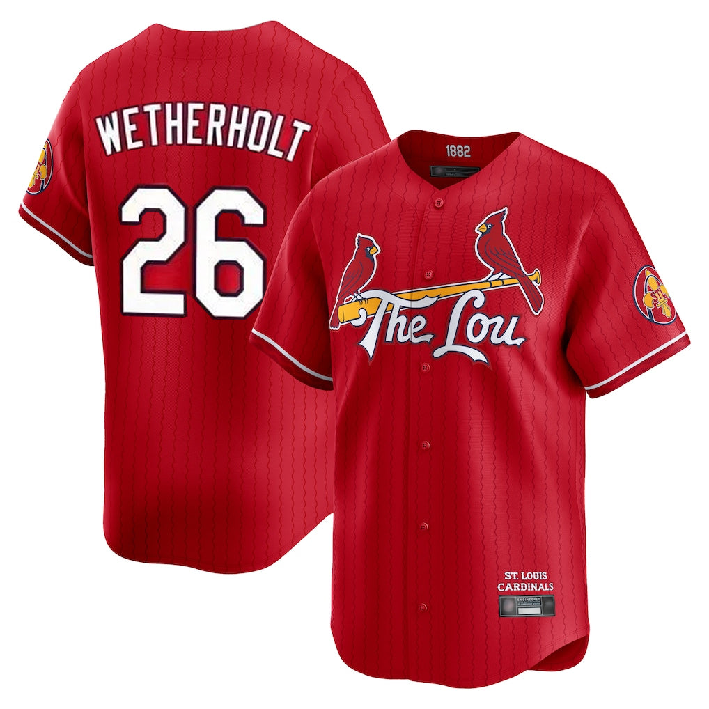 Kdoa St. Louis Cardinals #26 JJ Wetherholt Player Red City Connect Limited Stitched Jerseys