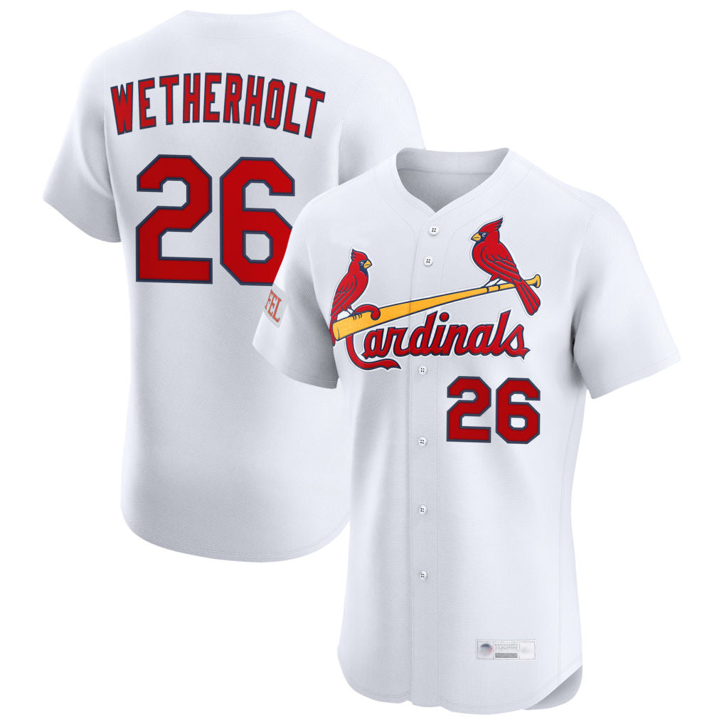 Kdoa St. Louis Cardinals #26 JJ Wetherholt Player White Home Limited Elite Stitched Jerseys
