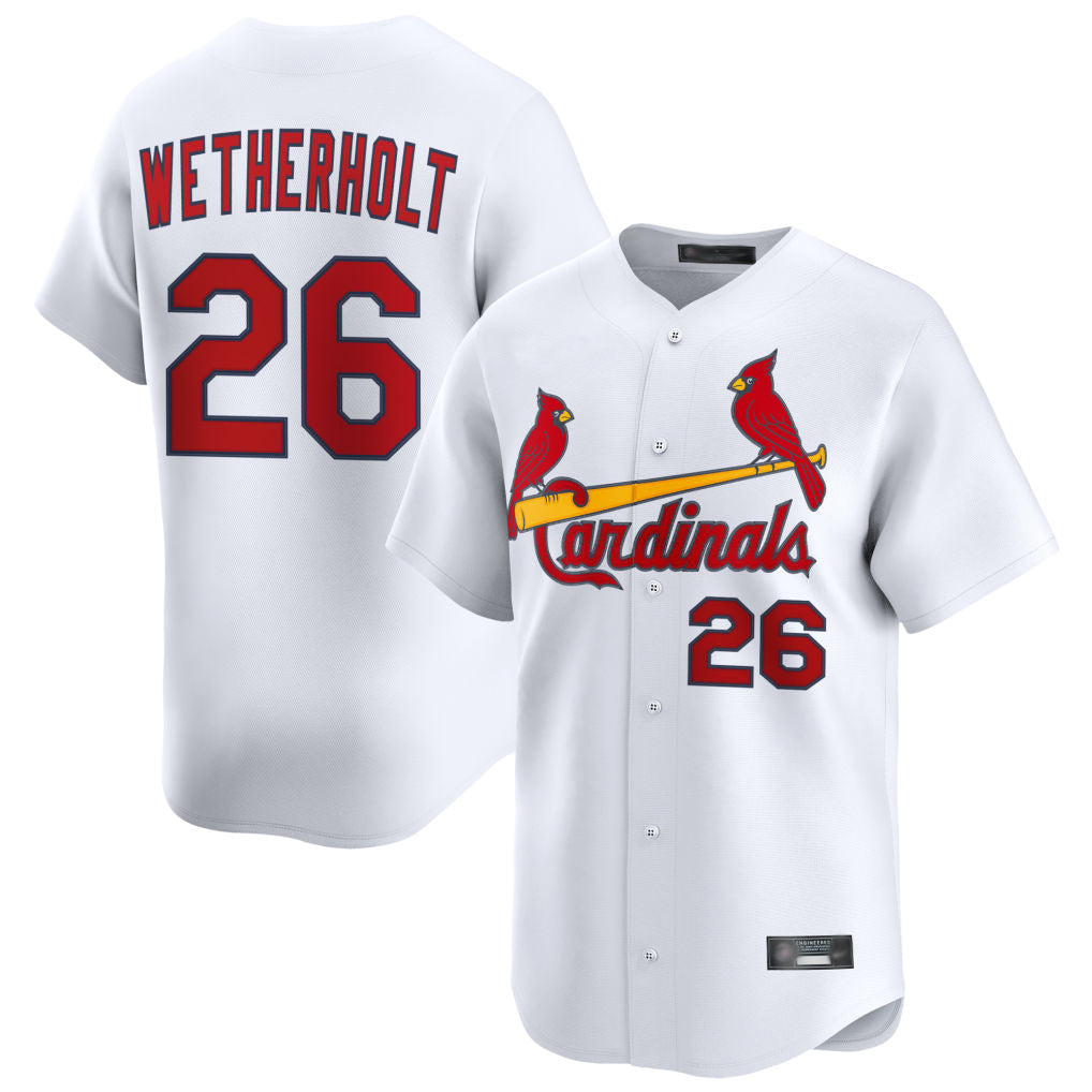 Kdoa St. Louis Cardinals #26 JJ Wetherholt Player White Home Limited Stitched Jerseys