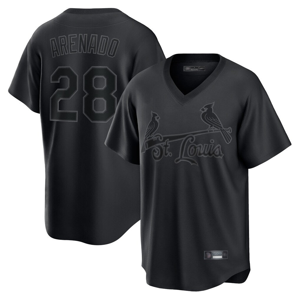 Kdoa St. Louis Cardinals #28 Nolan Arenado Player Black City Connect T-shirt Stitched Jerseys