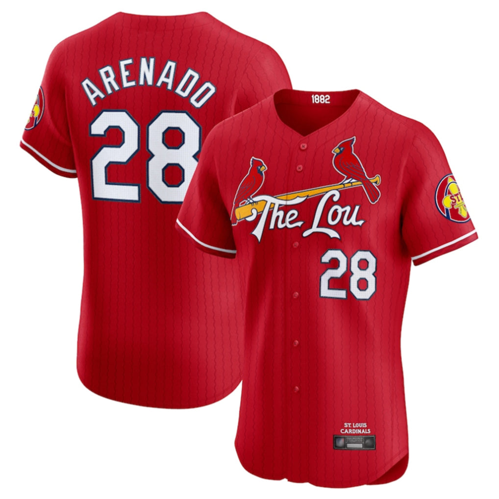 Kdoa St. Louis Cardinals #28 Nolan Arenado Player Red City Connect Limited Elite Stitched Jerseys